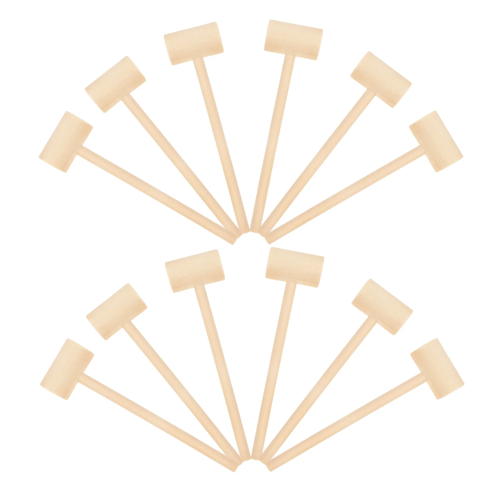 

12 Pcs Wood Hammer Toys Safe High Quality Solid Wood Environmental Paint Mini Hammer Toy Hand Training Promote Baby