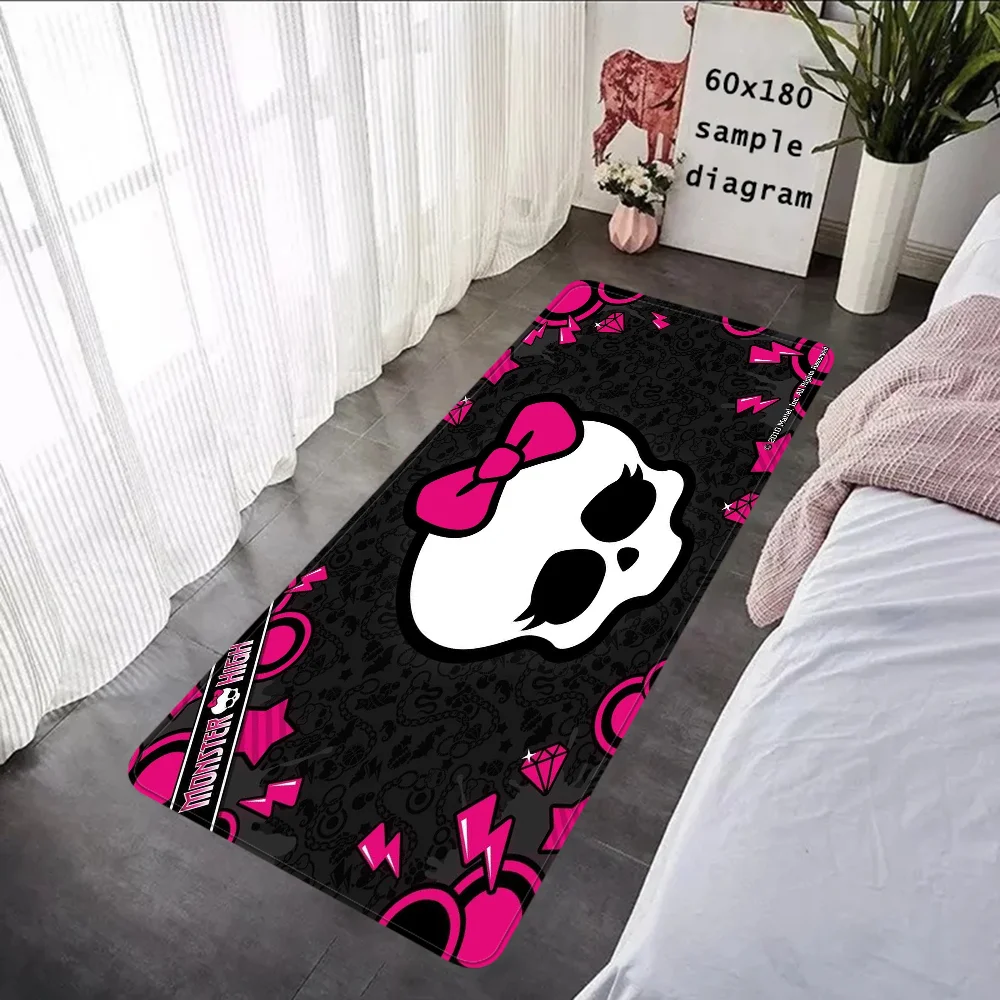 M-Monster High Anime Cartoon  Hallway Carpet Non-Slip Laundry Room Mat Laundry Decor Balcony Child Living Room Toilet Rug