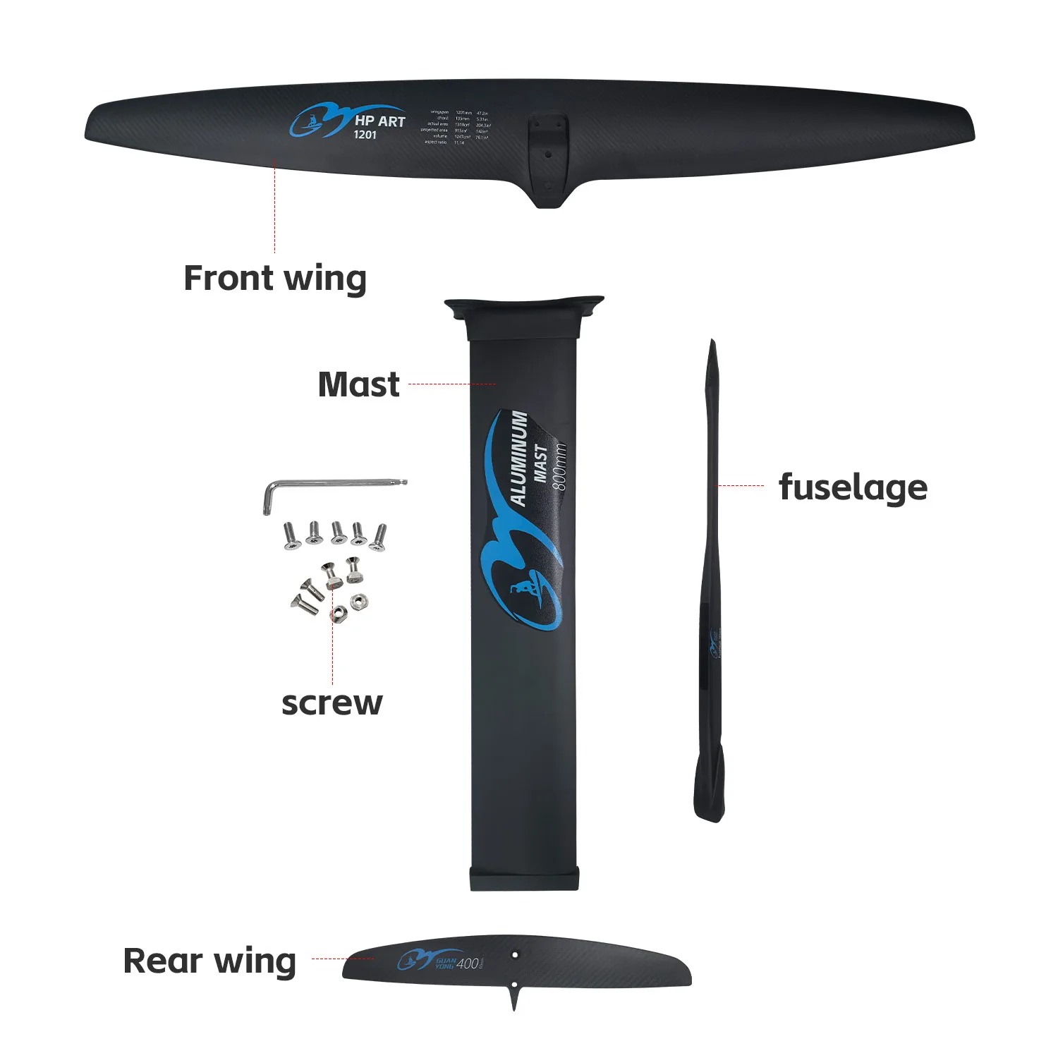 ART PRO 1201 Hydrofoil Water Sport Board Efoil Kite Wing Surfing Surf Board Kitesurfing Hydrofoil Board With Bag SUP Hydrofoil