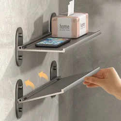 Bathroom Shelf Punch-Free Alumimum Storage Rack Foldable Shelf for Wall Bathroom Wash Basin Cosmetics Storage Organizers Shelves