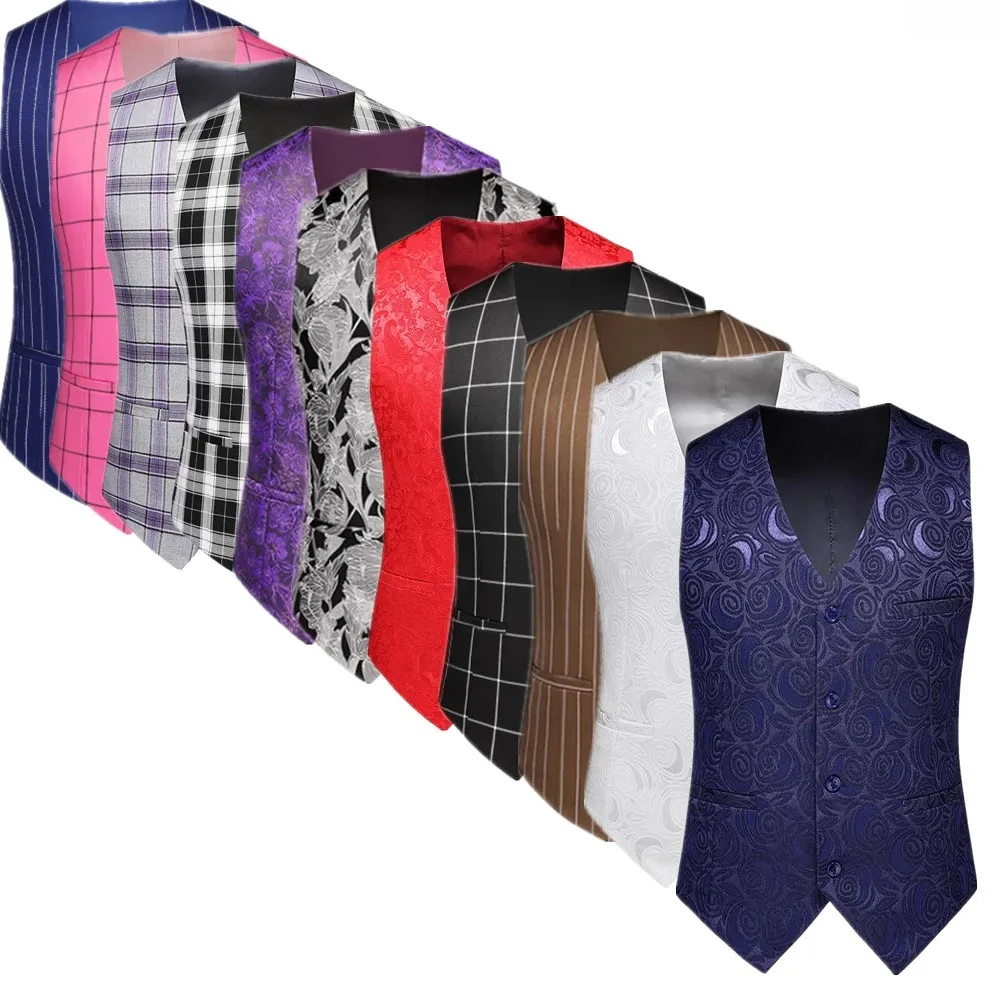 

Мужские синие жилеты без рукавов 2025 года, красный однобортный жилет с v-образным вырезом, азиатские размеры M-6XL, топы для бизнеса/свадьбы/вечеринки.