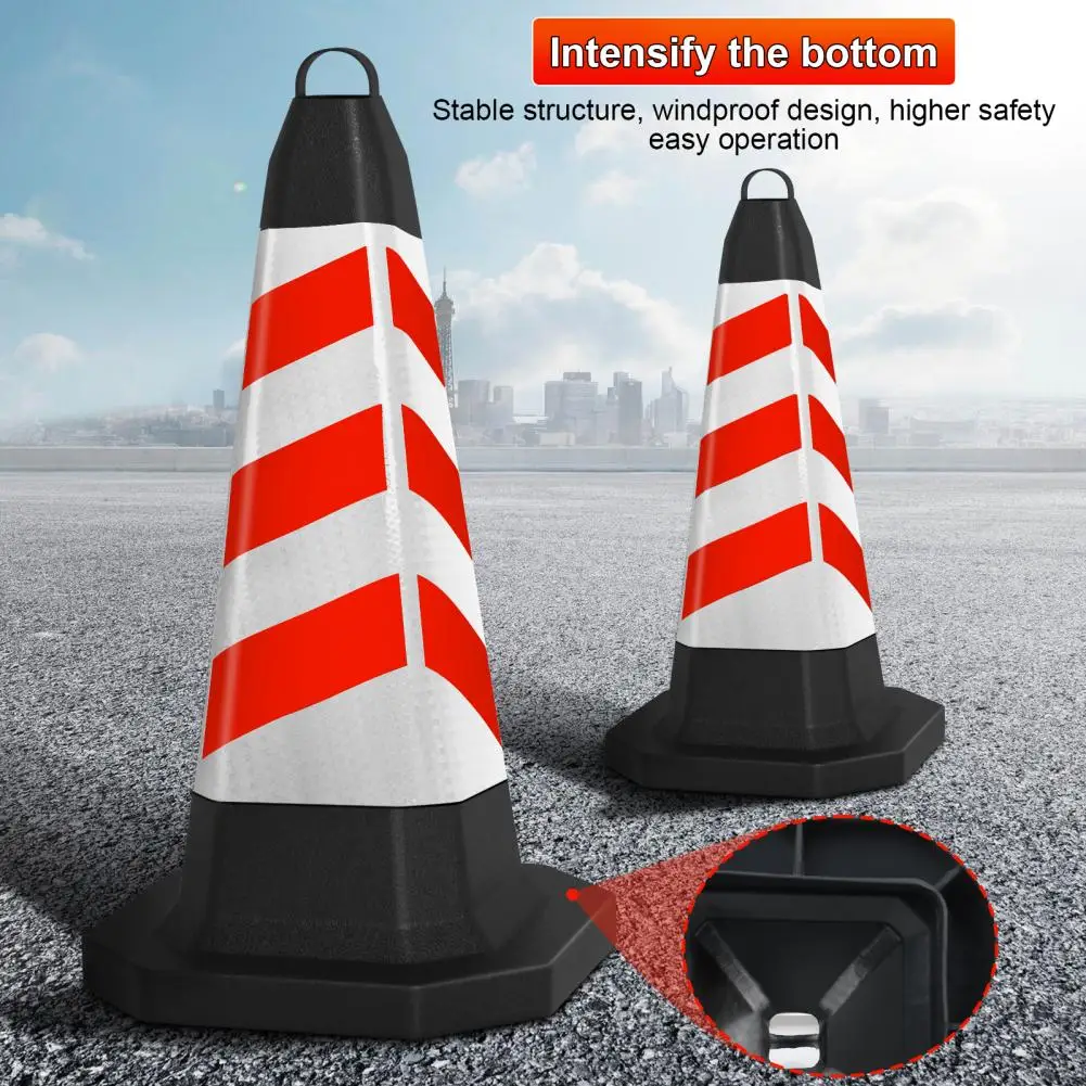 مخروط المرور العاكس وضوح عالية مخروط المرور على الطرق وقوف السيارات حصة حاجز مخروطي عاكس لا وقوف السيارات 1 مجموعة = 8 قطعة #1