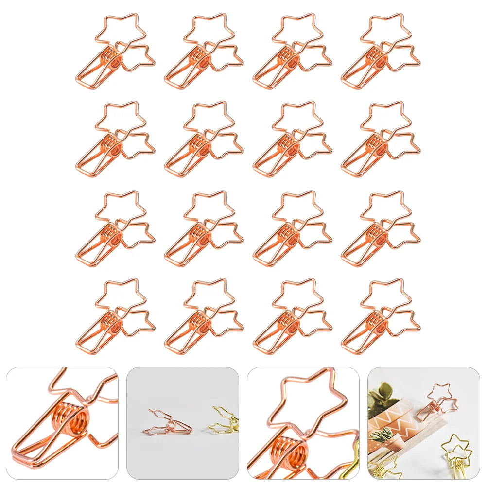 16 Pcs Clip Clips for File Metal Clamp Photo Paper Elliot Folder Iron Office Tickets Organizing Clamps