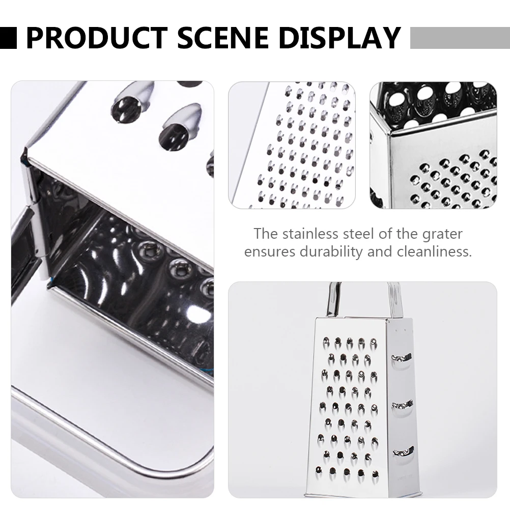 

Multipurpose Stainless Steel Grater 4-Sides Box for Kitchen Gadget Cheese Ginger Chocolate Vegetable Tool