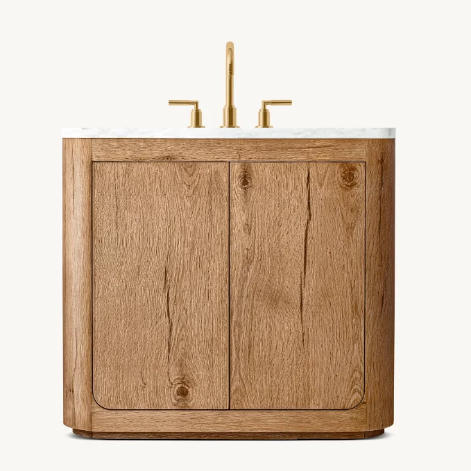 #American Style Modern Solid Wood Single Vanity Luxury Bathroom Vanities