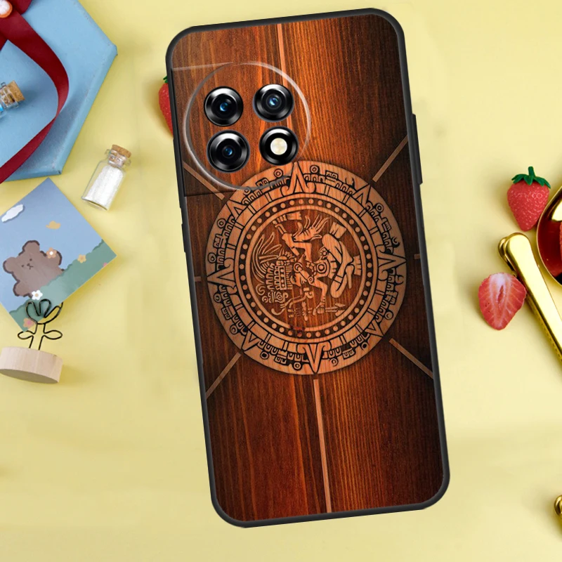 Mayan Calendar Wood Pattern Case For Oneplus Nord CE 3 Lite 2 2T N10 N20 N30 OnePlus 11 10 9 Pro 8T 9R 10R 10T Cover