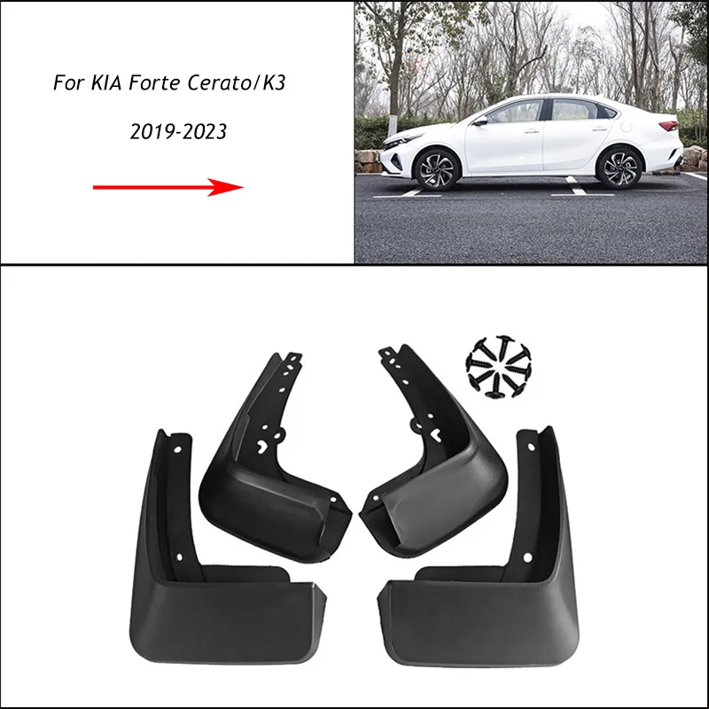 Car Mudflaps Splash Guards Front Rear Mudguards Fenders Accessories  Styling 4Pcs/Set For KIA Forte Cerato/K3/K3 GT 2019-2023