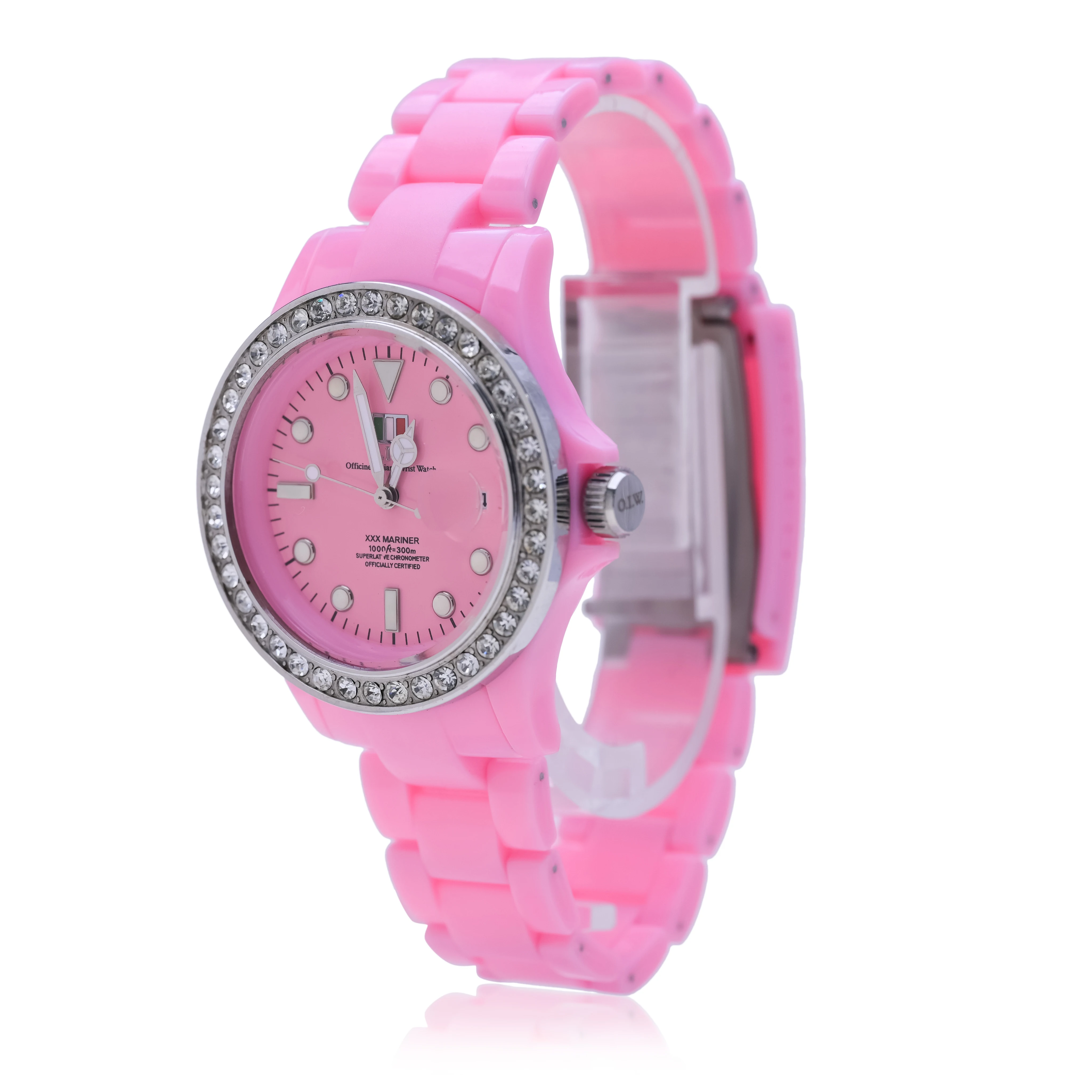 

Модные женские кварцевые часы с бриллиантами, высококачественный корпус из АБС-пластика, складной ремешок из черепахи из нержавеющей стали