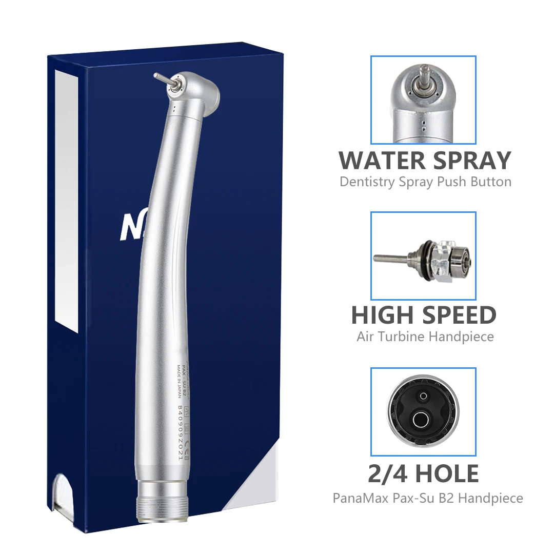 NSK Bearing Dental High Speed Handpiece Air Turbine B2 M4 Ceramic Bearing Single Water Spray Standard Head Push Button Handpiece