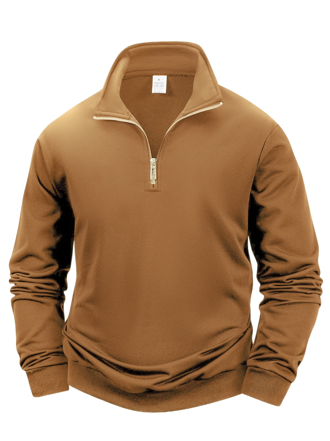Autumn Men's Zipper Pullover Long Sleeve Sweater Men Warm Slim Casual Turtleneck Mock Neck Pullover Sweatshirts Tops