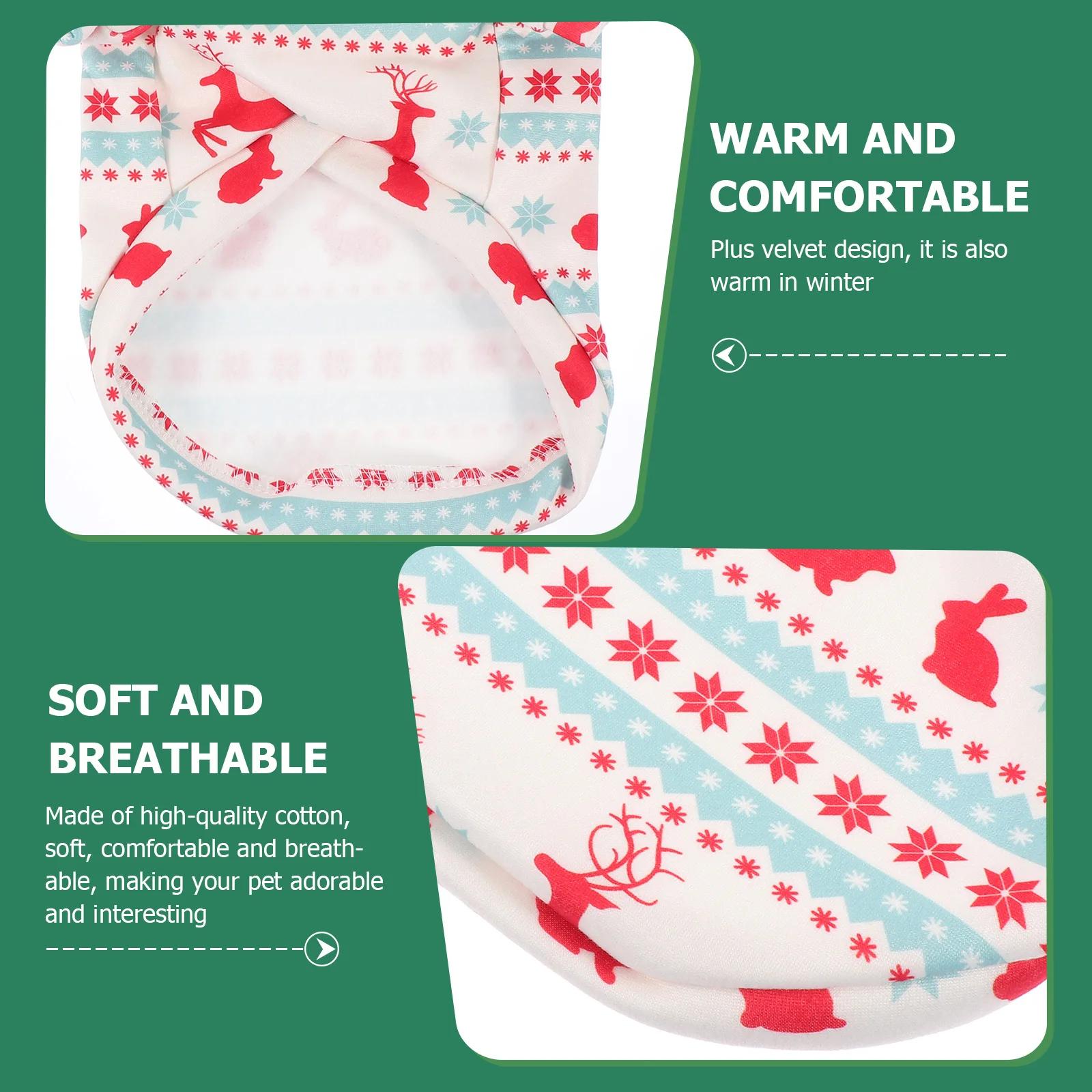 

Pet Dog Clothes Christmas Vest Reindeer Costume Cloak White Polyester Fleece Outfit