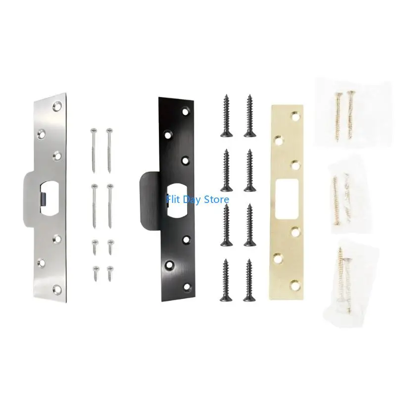 F92C Stainless Steel Door Latches Security Strikes Plate With Double Steel Plates Door