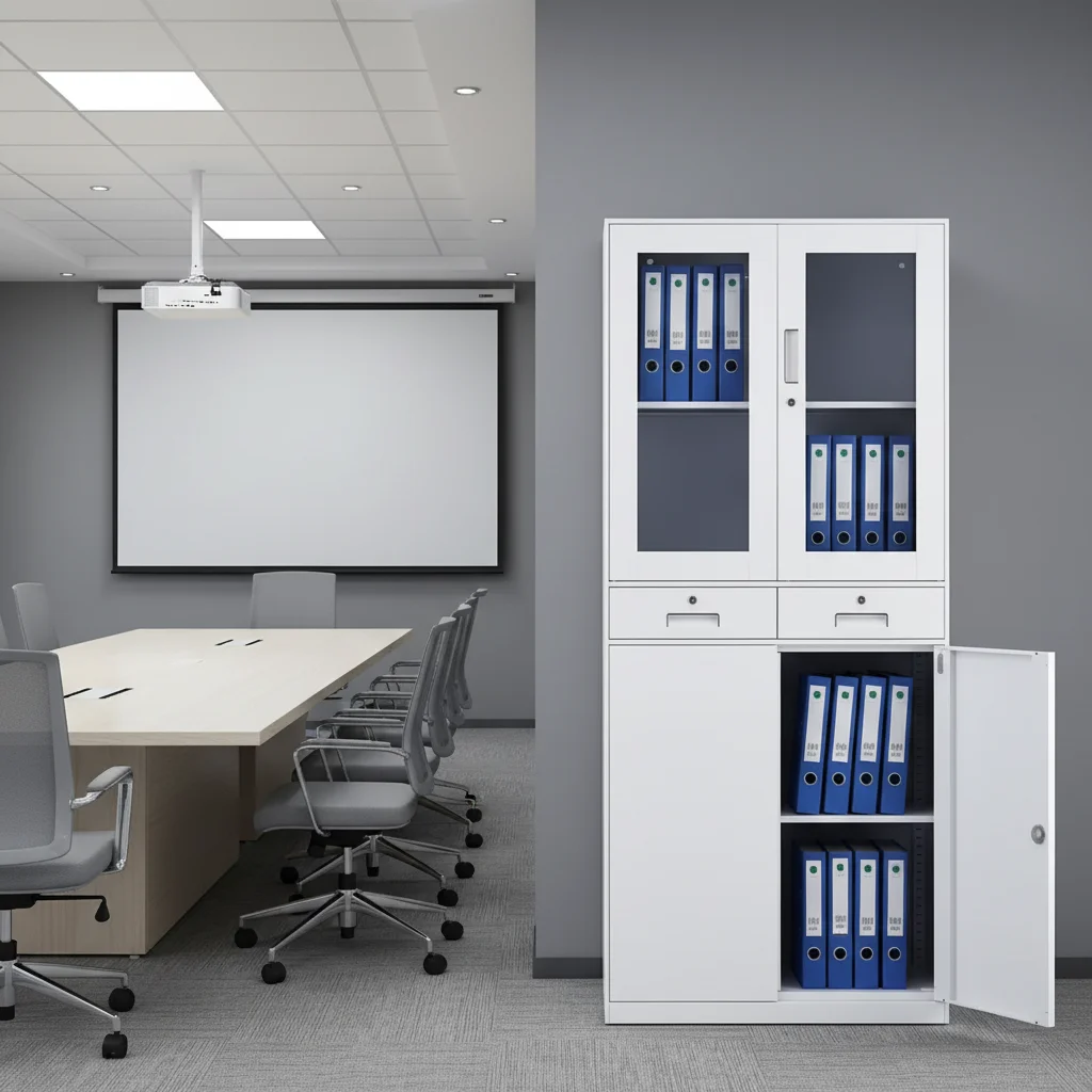 Modern Medium-Sized Two-Drawer Cold Rolled Steel Metal Filing Cabinet for Office Home Kitchen & Gym Use