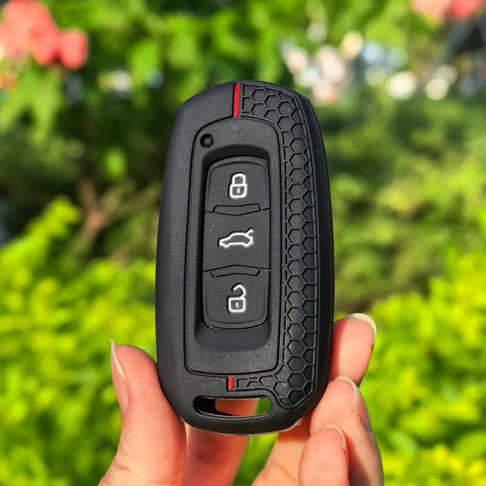 Silicone Car Key Case Cover with Keychain Holder for Geely Emgrand 7 GX3 Atlas GS NL3 Gili Emgrand 7 EX7 GT GC9 Protector #1
