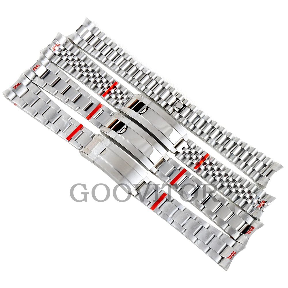 Stainless Steel Watchbands 20mm Width Watch Strap Folding Buckle For SUB GMT Case Waterproof Presidential/Oyster/Jubilee Strap