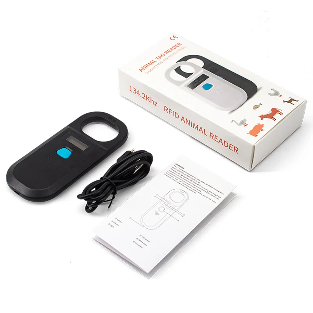 134.2khz Animal Tag Reader Microchip Handheld Identifier  ISO11784/5 FDX-B Microchip Readers For Animals