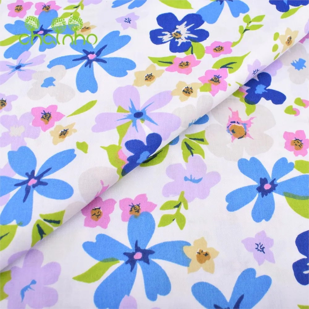 Chainho,Printed Twill Cotton Fabric,Thick,Soft,Opaque,Patchwork Clothes,DIY Sewing & Quilting Material For Baby&Child,Half Meter