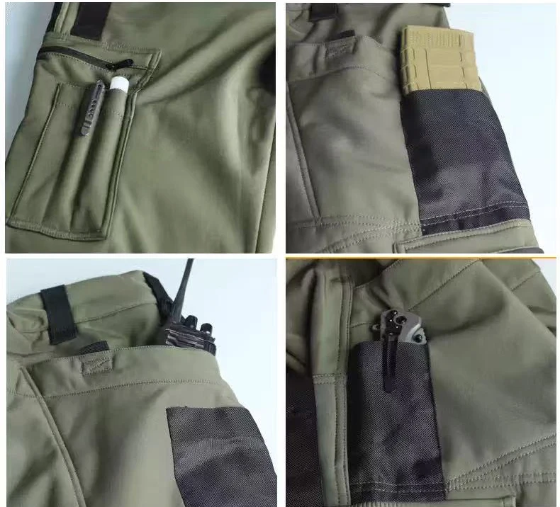 Pantalones cargo tácticos elásticos forro polar impermeables - imagen 4