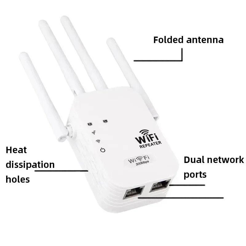 1200Mbps Wireless WiFi Extender Repeater 2.4G 5G 802.11N Home Router Signal Booster Amplifier for Indoor