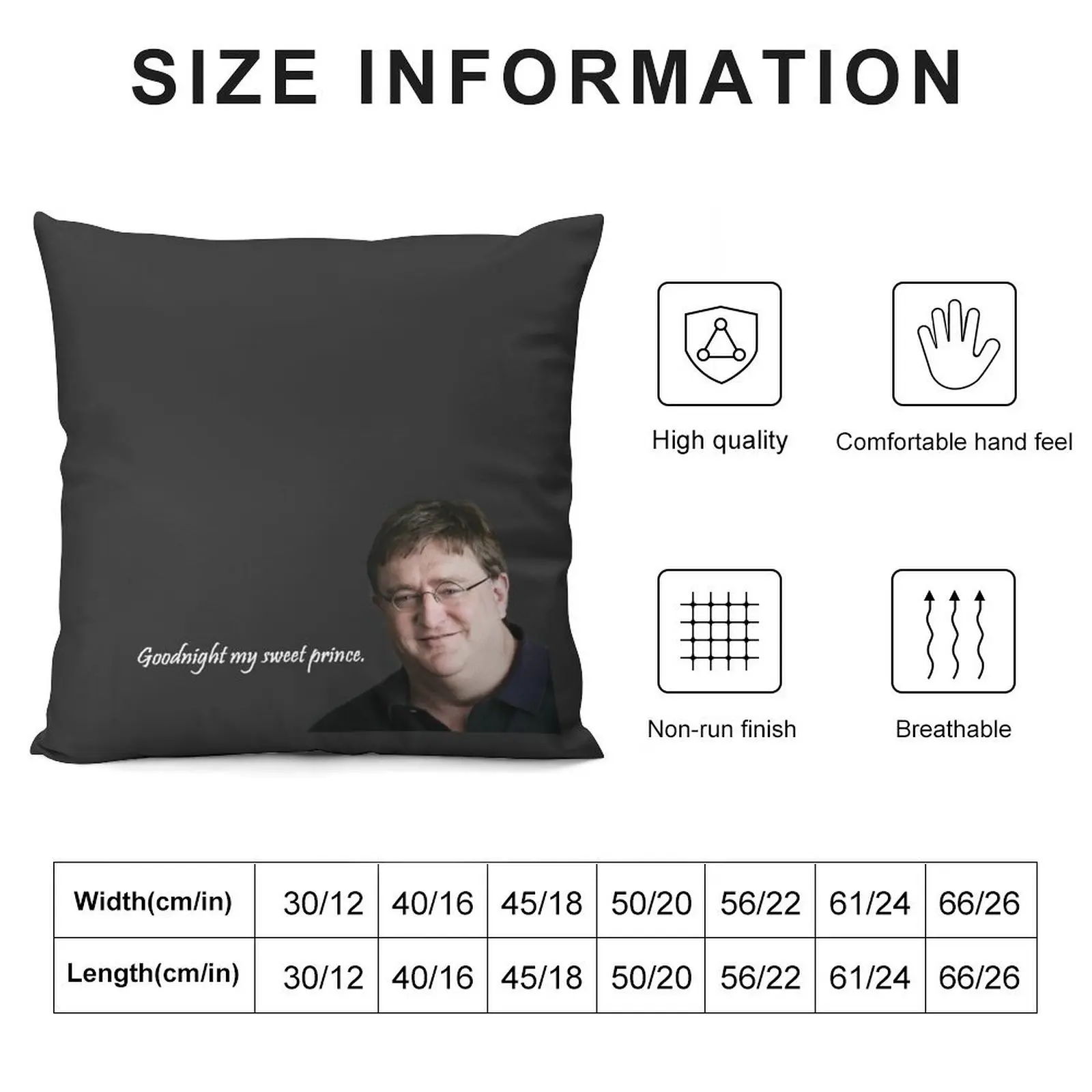 Gabe Newell Sweet Prince Pillow Throw Pillow Cushions Cover Sofa Cushions Cover Sofas Covers pillow