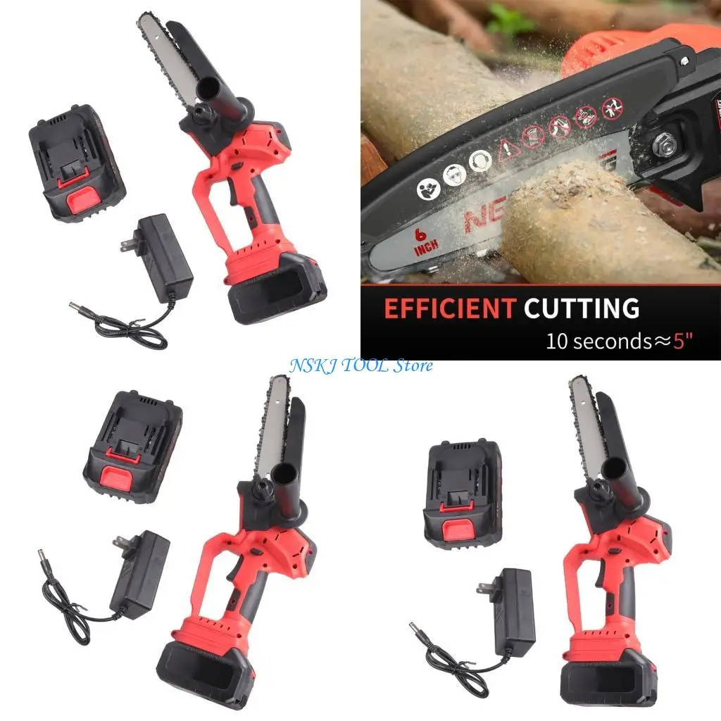 

L8RC Профессиональная мобильная электрическая бензопила с 2 аккумуляторами в комплекте Быстрая зарядка Тонкий план для обрезки и