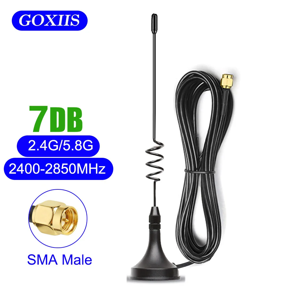 

2.4GHz WIFI Bluetooth Antenna 5dbi 10Feet cable sma male Magnetic Base for Amplifier WLAN Router signal Booster