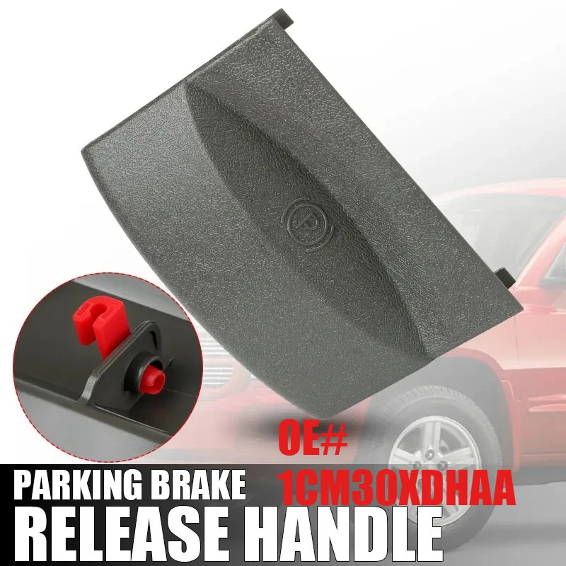 

1pc 1CM30XDHAA Parking Hand Brake Release Lever Handle Gray Plastic For Dodge Dakota Durango Mitsubishi Raider 2005 2006 2007