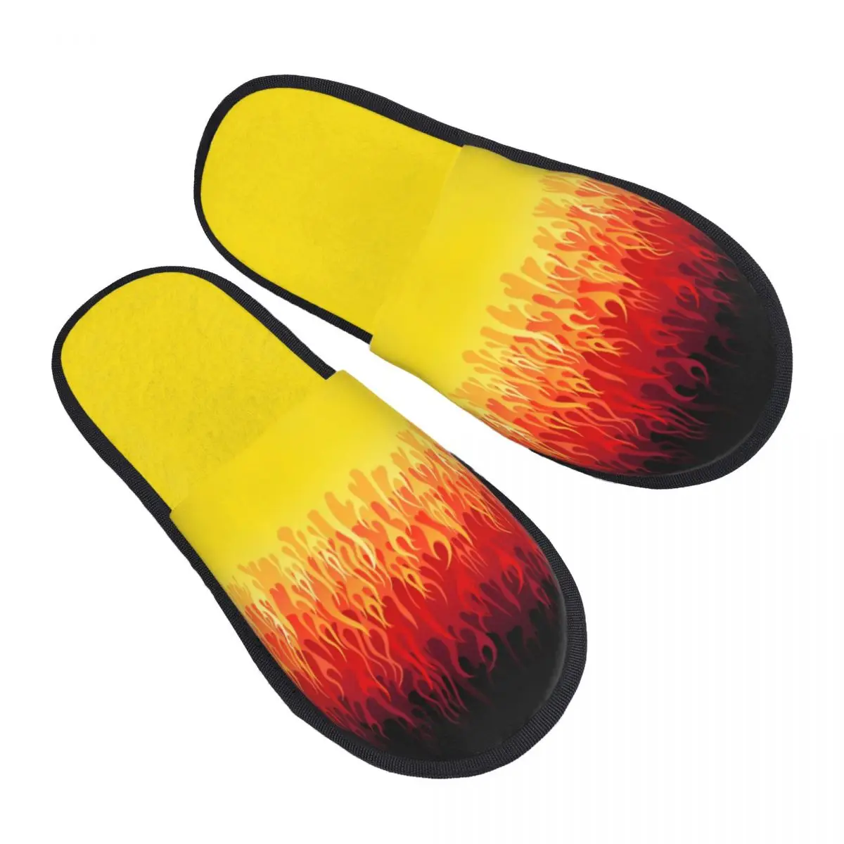 

Изготовленные на заказ красные горящие огненные гостевые тапочки с пламенем для ванной комнаты, женские домашние тапочки