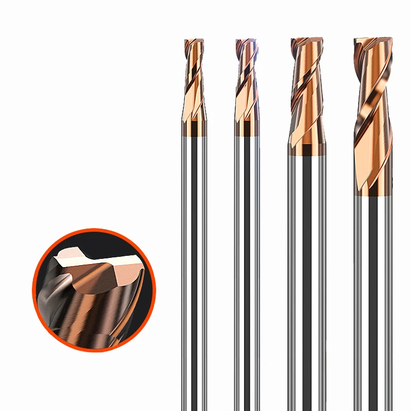 

1P HRC55 Degree 4mm Shank Carbide End Mill 2 Flute Cutting Aluminium Wood Copper Processing CNC Router Tungsten Steel Sprial Bit