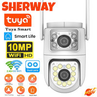 Tuya 10MP Dual-Lens 5G Wifi IP Camera  4K Outdoor PTZ Dual Screen Home Security Camera Auto Tracking CCTV Wireless  Surveillance