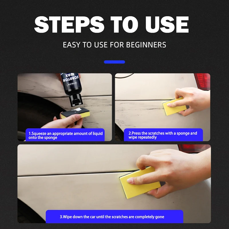 Pasta do usuwania rys samochodowych, wosk do naprawy lakieru samochodowego, naprawa rys samochodowych, czyszczenie i upiększanie powierzchni samochodowej.