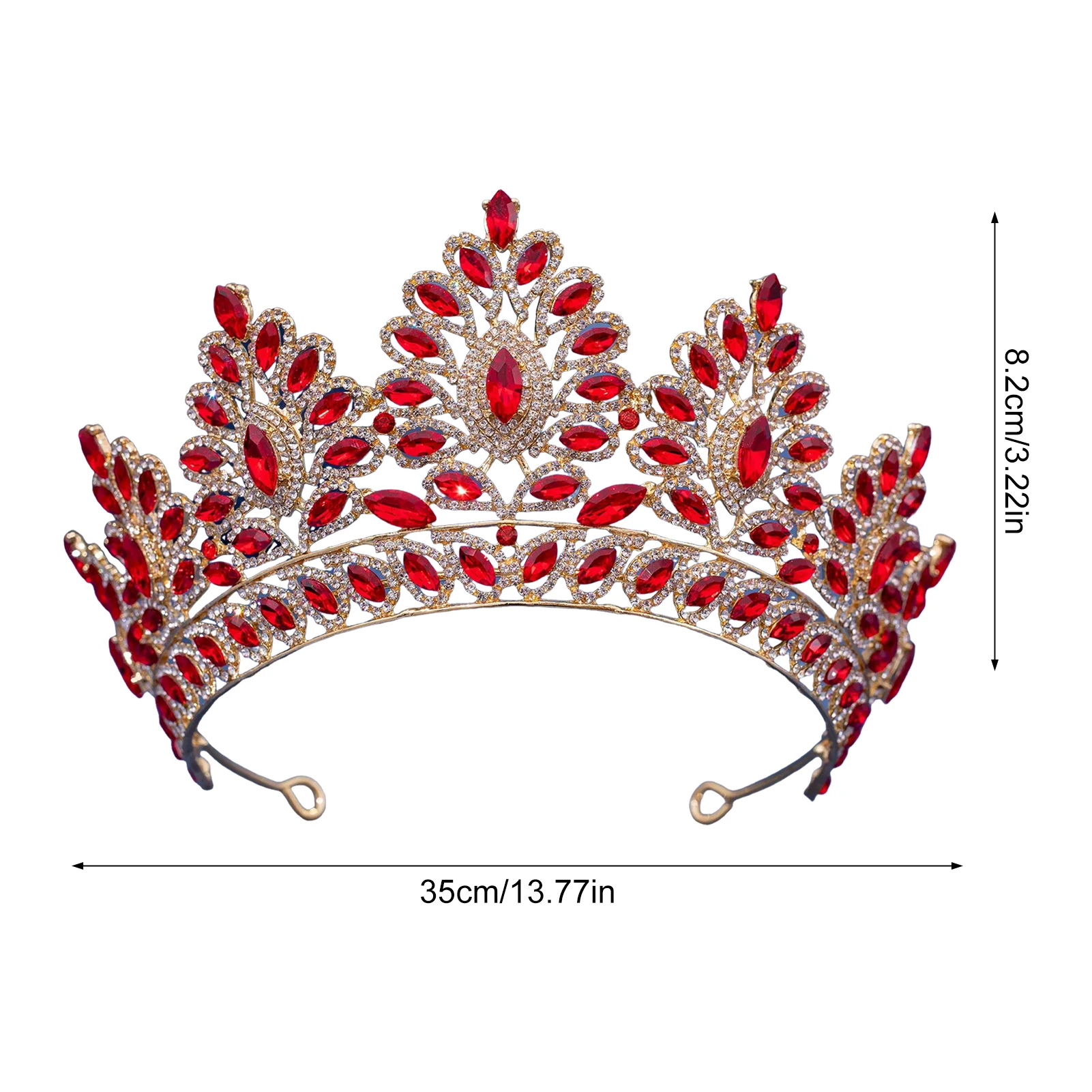 Bridal Rhinestone Crown Hairpiece for Wedding Dress Accessories with Alloy Base Crystal Embellishment view 6