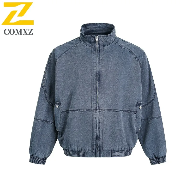 

COMXZ Men Cotton Coat Relaxed Fit Office Commute Fashion Look Street Leisure Jackets Fishing Trip Stylish Feature Biker Jacket