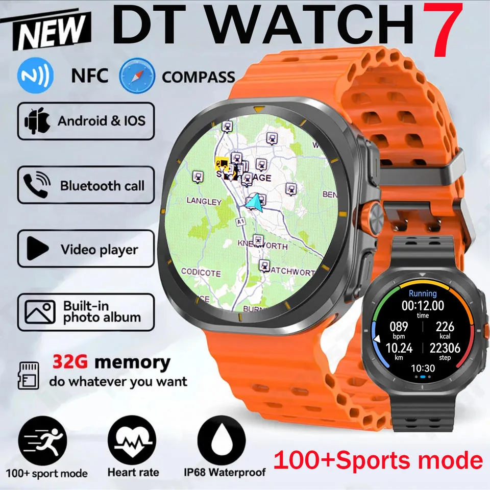 DT Watch Ultra 47mm 32Gb Memory Local Music Bluetooth Call Compass 3D Menu Bluetooth Smart Watch For Samsung for Men Women 2025