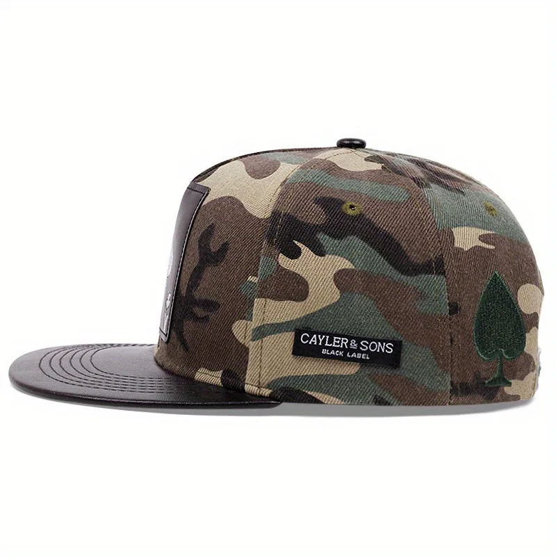 بو الجلود بطاقات اللعب المطرزة كول قبعة بيسبول الهيب هوب قبعات للرجال النساء في الهواء الطلق قبعة الشمس للجنسين قبعات ترد لمكانها قابل للتعديل #4