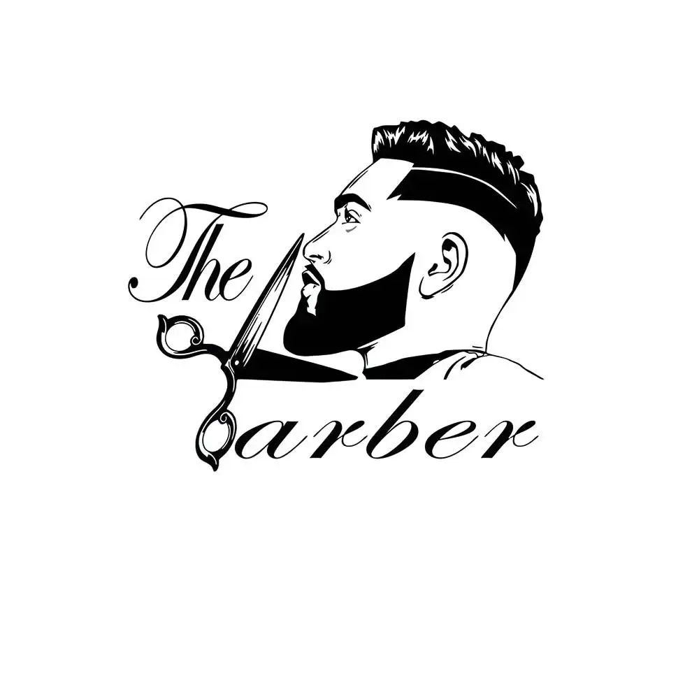 1 pc new Barber Shop Men Beard Hairstyle Salon wallSticker Waterproof Vinyl Wallpaper Home Decor Decal Creative Stickers