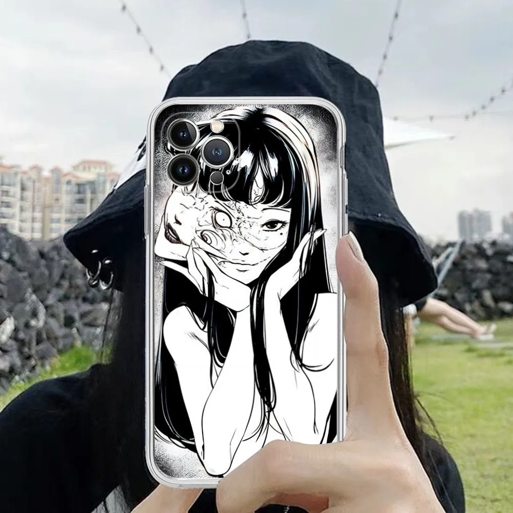 Black comics Junji Itos Tomies Phone Case For iPhone 15 14 11 12 13 Mini Pro XS Max Cover 6 7 8 Plus X XR SE 2020 Funda Shell