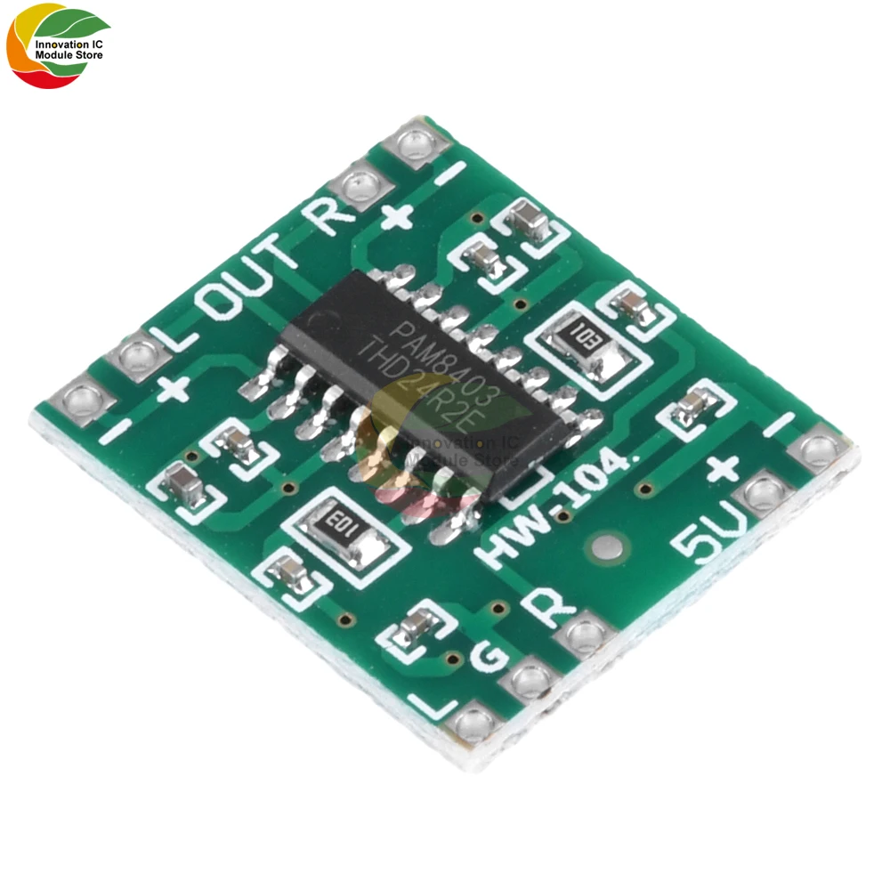PAM8403 Super mini digital amplifier board 2 * 3W Class D digital amplifier board efficient 2.5 to 5V USB power supply