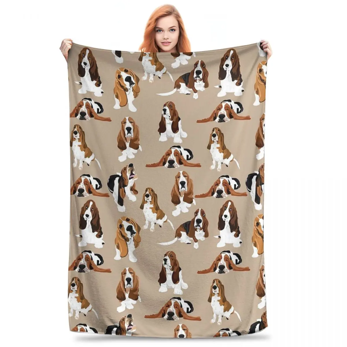 Basset Hound Blanket Fleece Portable Throw Blankets Sofa Throw Blanket For Home Bedroom Travel Throws Bedspread Quilt