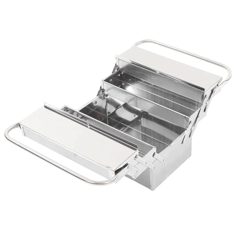 

3-Layer 5-Tray Proof Retractable Metal Cantilever Toolbox, Handheld Organizer For Tools And Accessories
