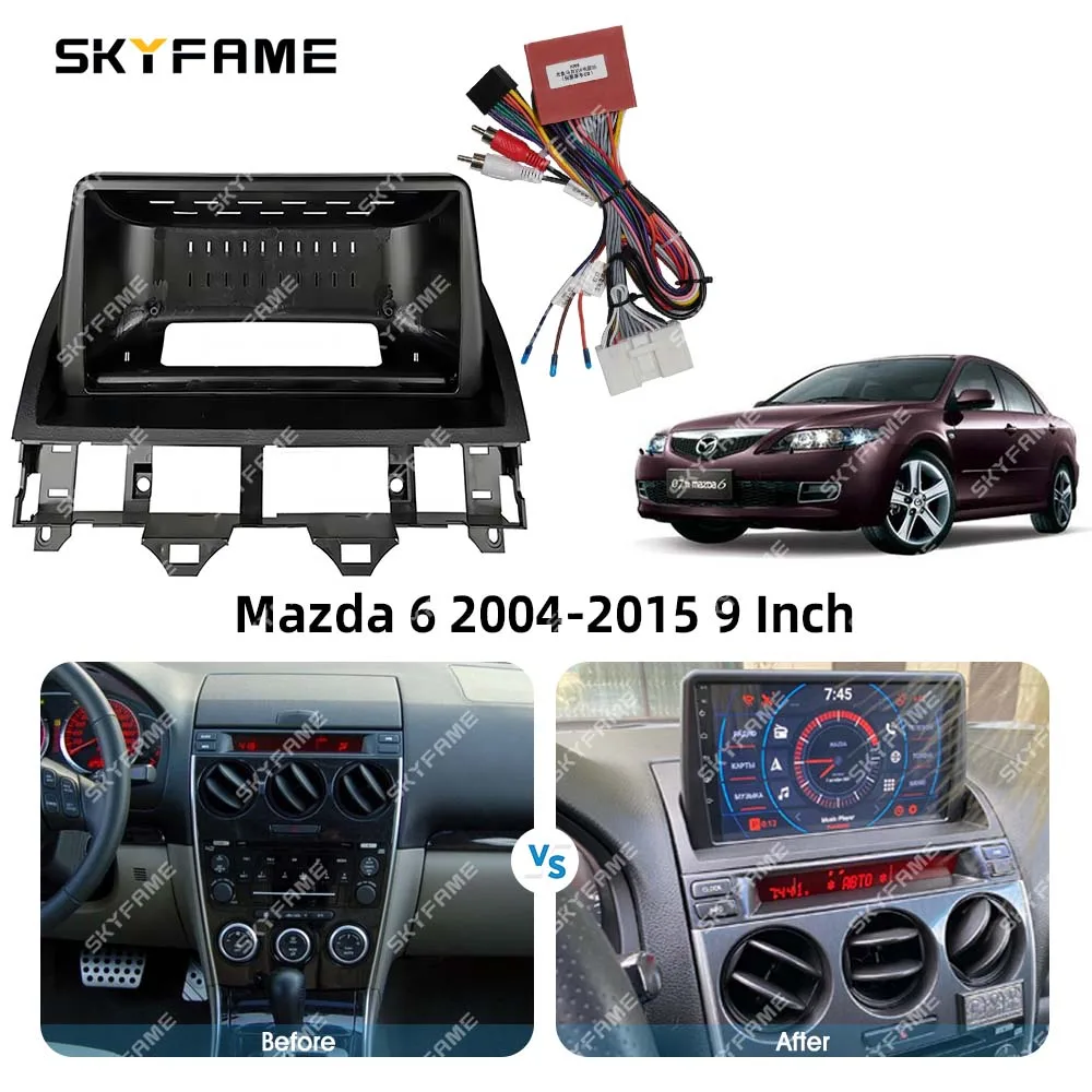 SKYFAME Car Frame Fascia Adapter Android Radio Audio Dash Fitting Panel Kit For Mazda 6 Atenza