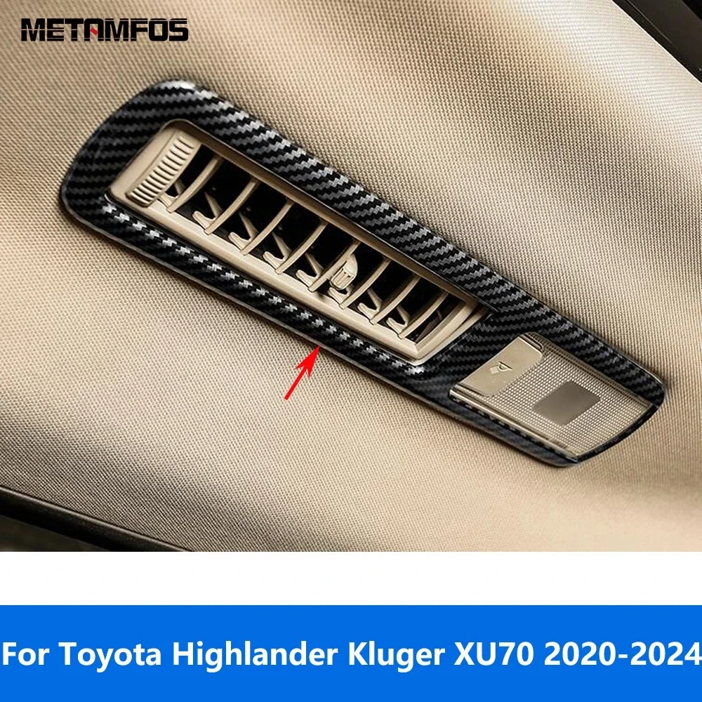 

Крышка вентиляционного отверстия на крыше автомобиля, накладка для Toyota Highlander Kluger XU70 2020-2022 2023 2024, аксессуары из углеродного волокна