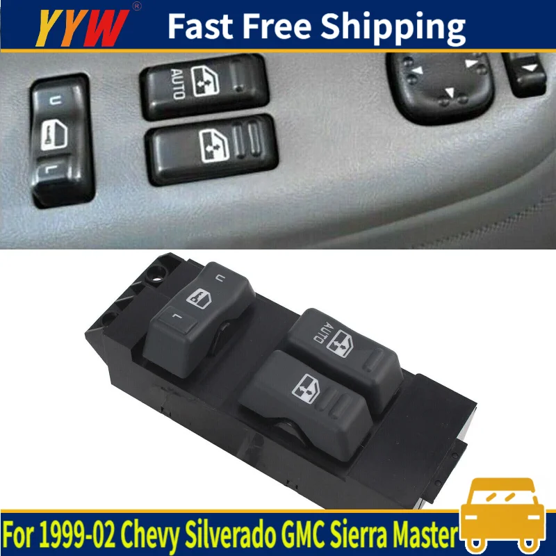 

15047637 Передний левый переключатель окна для Chevy Silverado 1500 GMC Sierra 1500 1999 2000 2001 2002, панель управления окном автомобиля