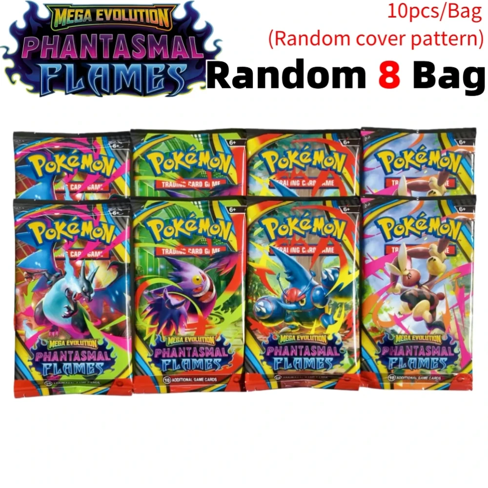 360 Stück/Box Pokemon-Karten MEGA EVOLUTION Phantasmal Flames Spiel Cartoon Englisch Booster Kampf-Sammelkarten Geschenk