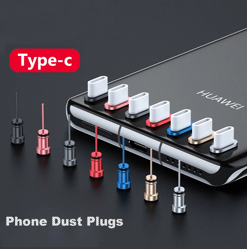 Type C Phone Charging Port 3.5mm Earphone Jack Sim Card USB C Dust Plug For iPhone 14 13 Samsung Huawei P50 Xiaomi 11 Oneplus 9T