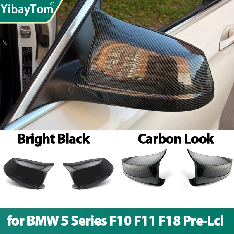 

Rearview Side wing mirror cover cap Carbon Fiber Pattern Black Replacement for BMW 5 Series F10 F11 F18 2010-2013 Accessories