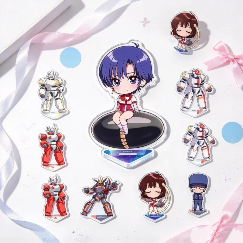 Desktop Ornament  Anime Gunbuster 10CM Acrylic Stand Model Plate Keychain Noriko Takaya,Kazumi Amano,Jung Freud Room Decorat