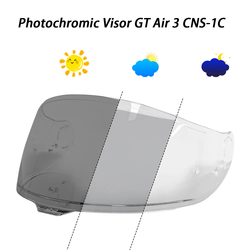 

Motorcycle Photochromic Helmet Visor For Shoei GT Air 3 CNS-1C gt air 3 Helmet Visor hromic Tea black Automatically Darkens Lens