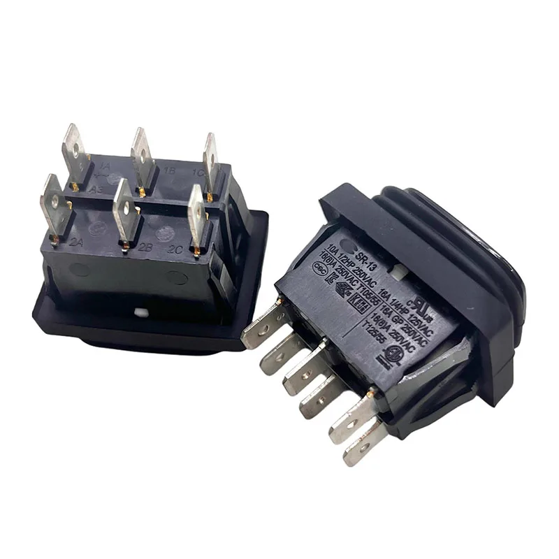Original SR-13 ship type switch steering reversing switch Power switch 6 pin 3 speed waterproof warping switch button 16A250V