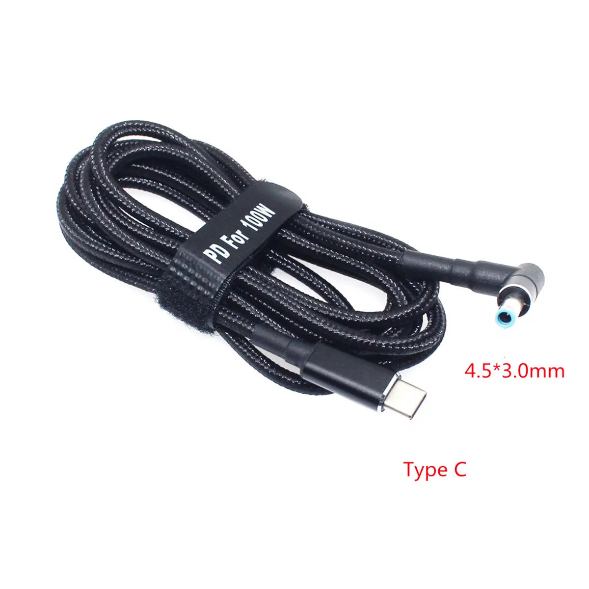 1.8M USB Type C PD Charging Cable Cord 19.5V 4.5*3.0mm Blue Tip Male Plug Converter Dc Power Adapter Charger For Hp Laptop